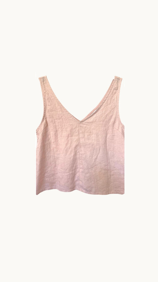 Little Lies Linen V neck tank - Pink