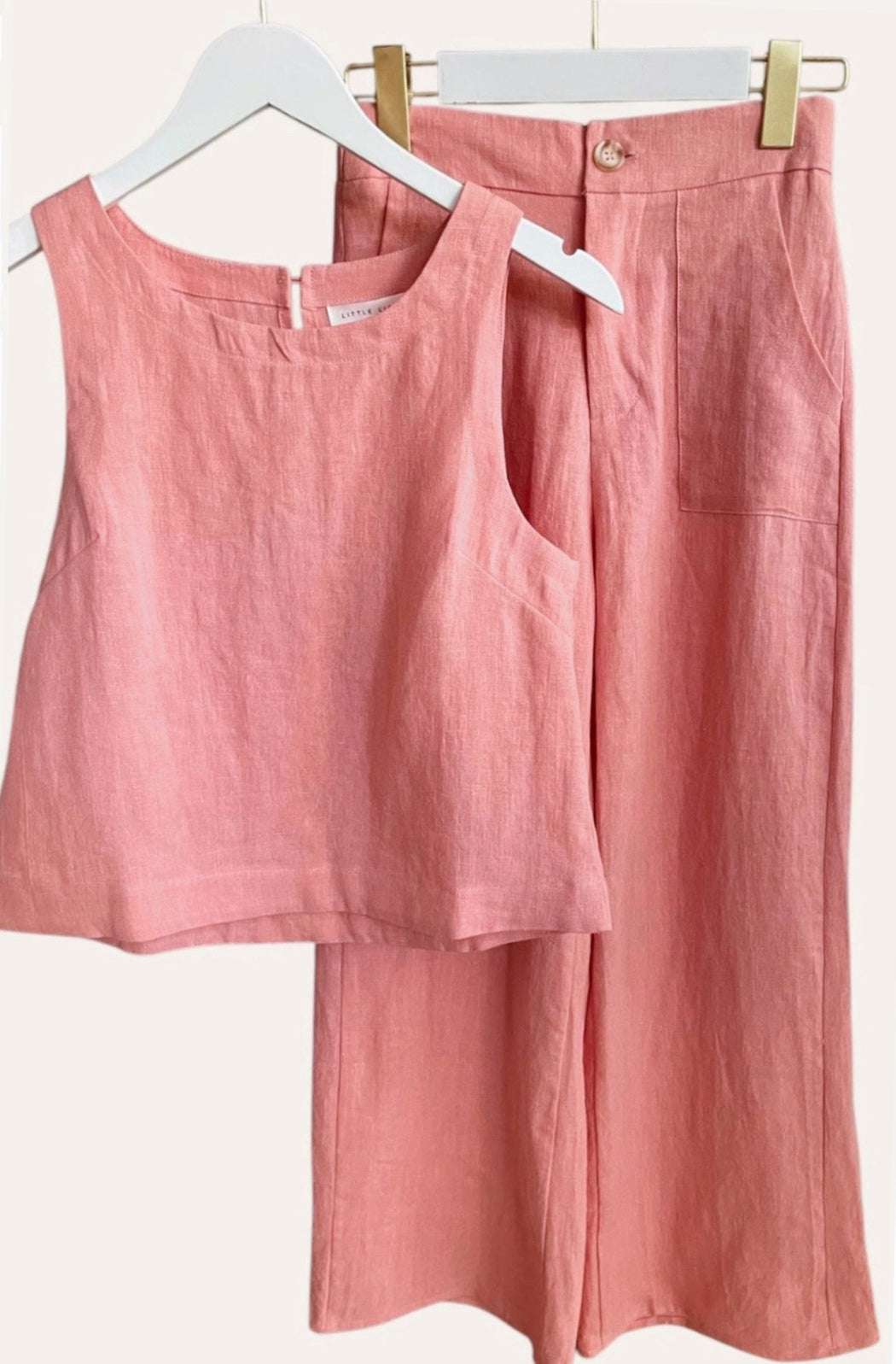 Little Lies Jude Linen Tank Top - Peach