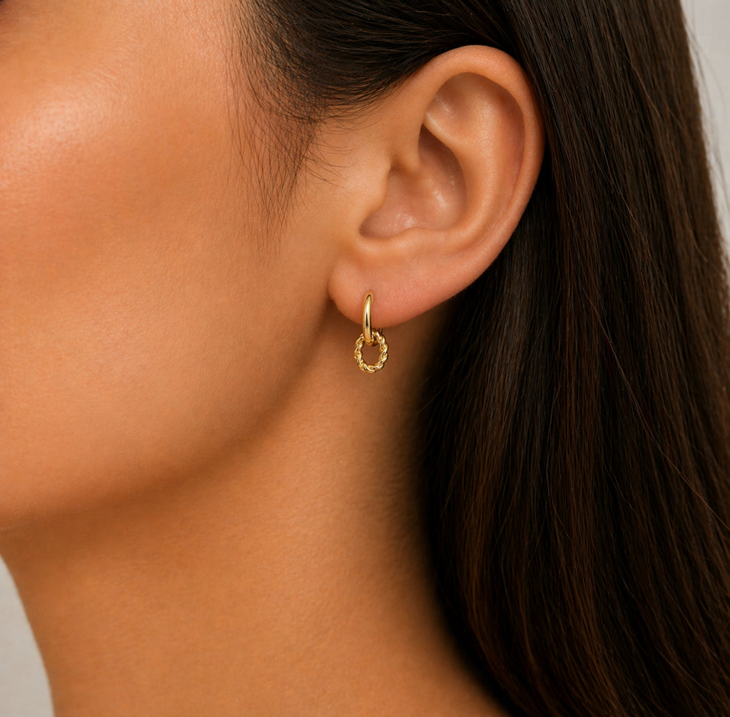 Denvi 18K Gold Plated Huggie Hoops - Small