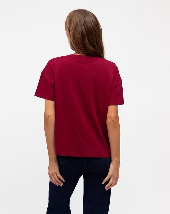 Easy Tuck Cotton Tee - Berry