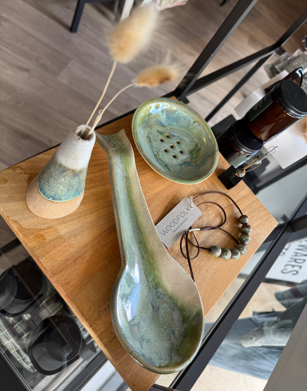 Woodfolk Natural Accessories - Ceramic Soap Dish - Teal