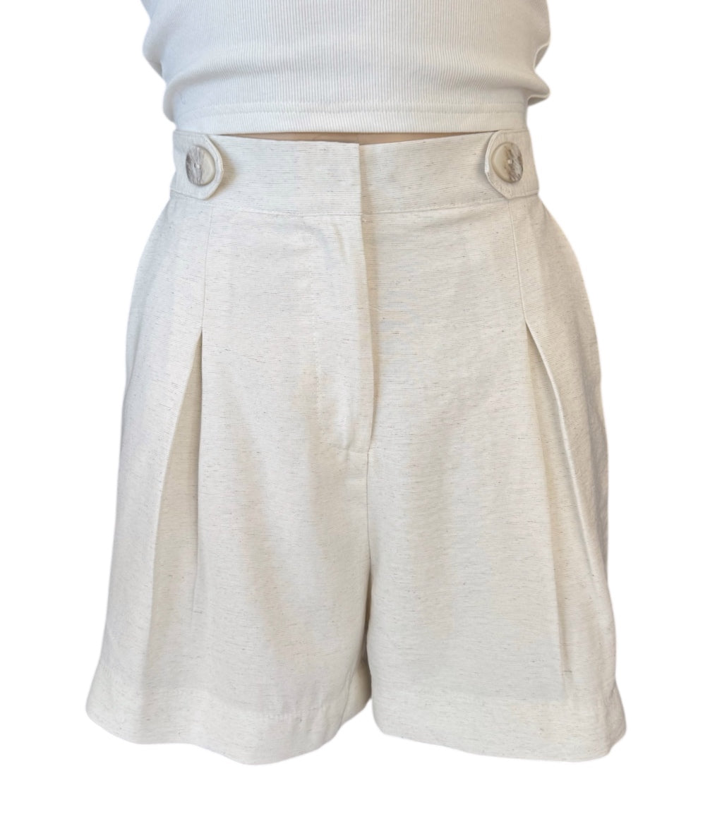 Pleat Shorts - Cream
