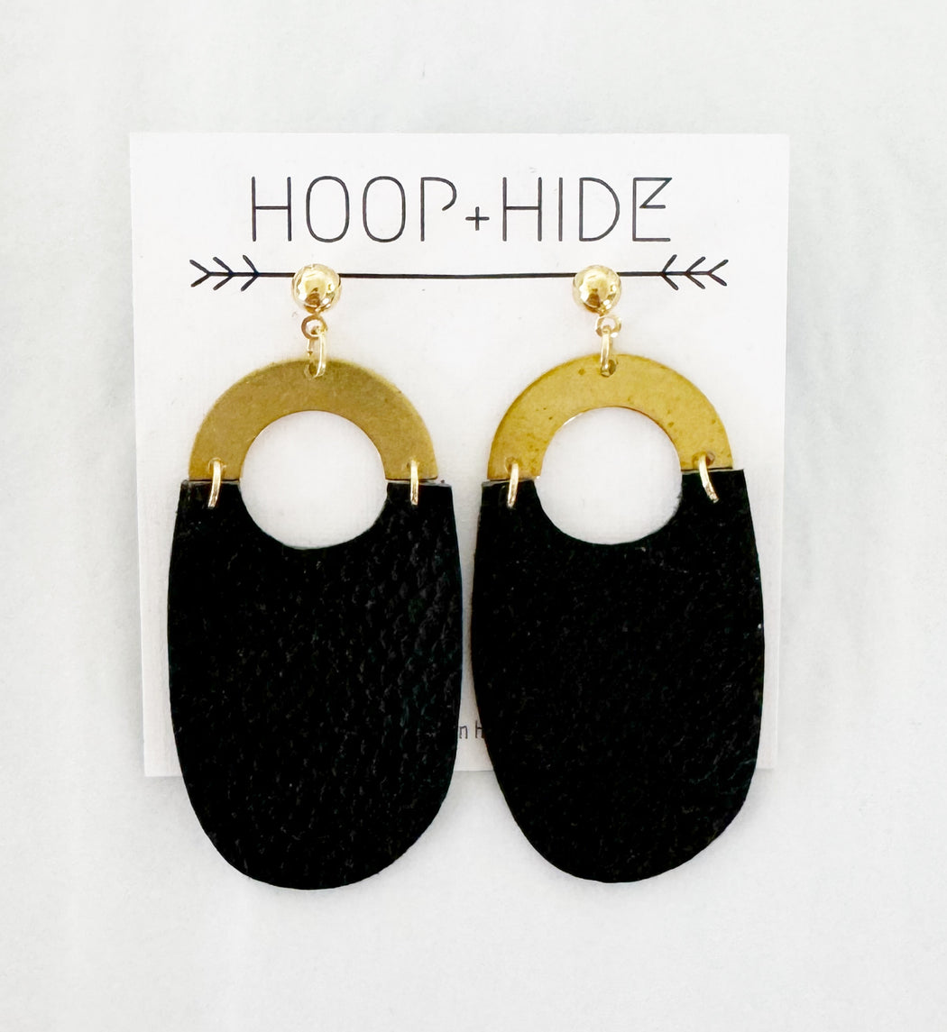 Hand Made Genuine Leather Earrings by Hoop+Hide