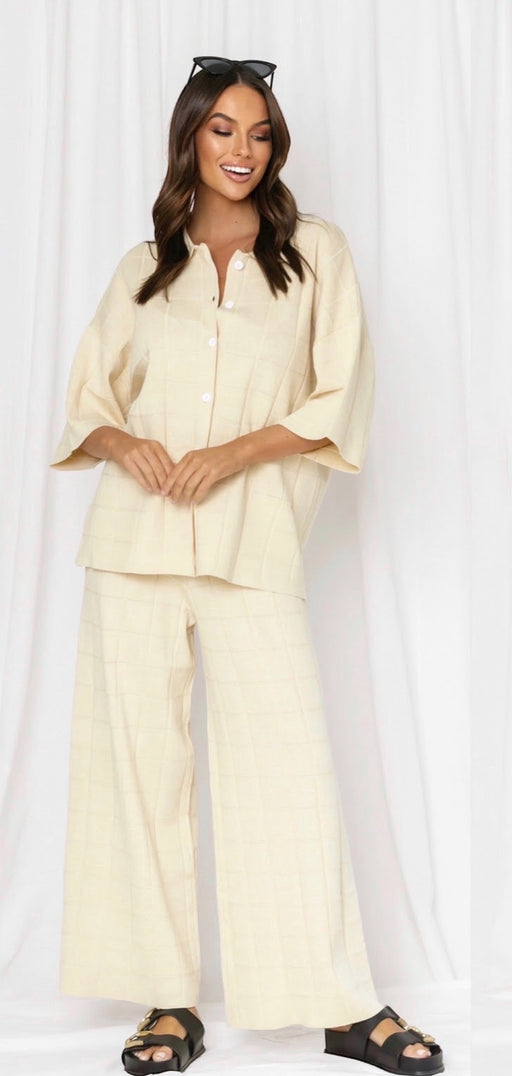 Pippa Knit Lounge Set  - Butter cream