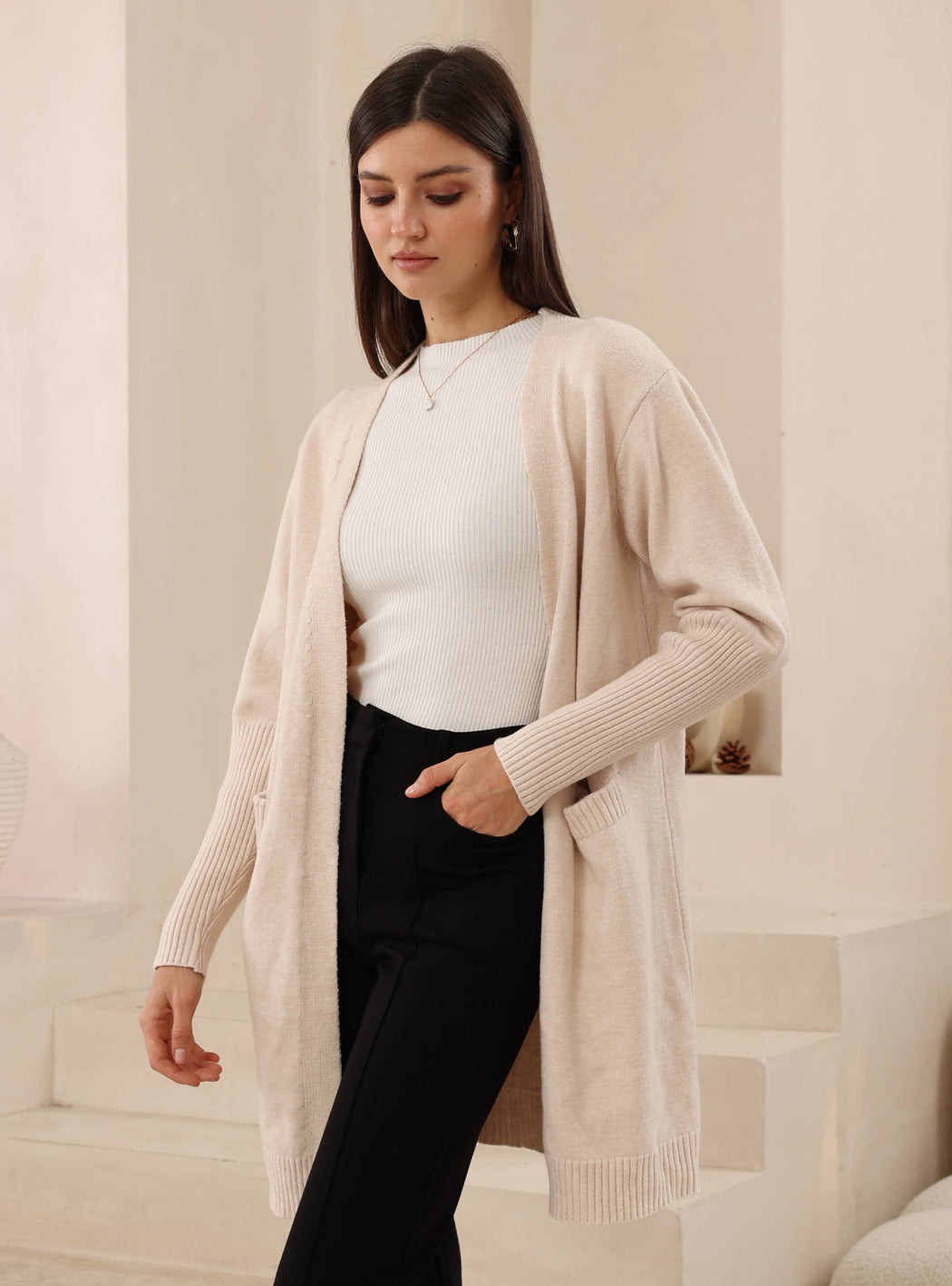 Essentials Cardigan - Warm Beige
