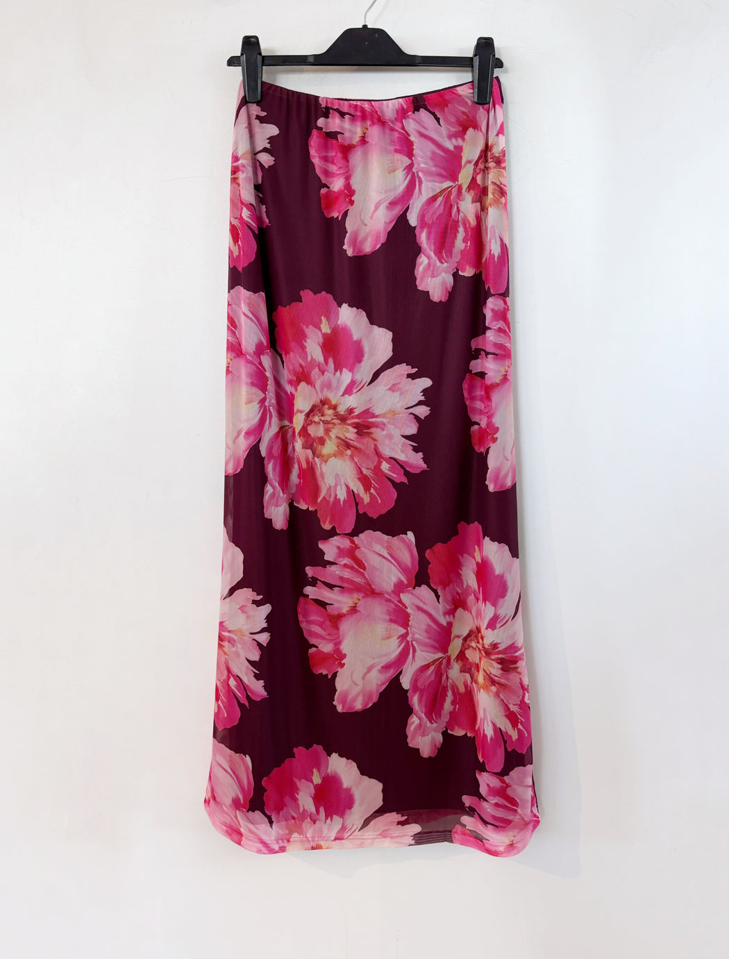 Rue Mesh Maxi Skirt - Floral Pink and Red