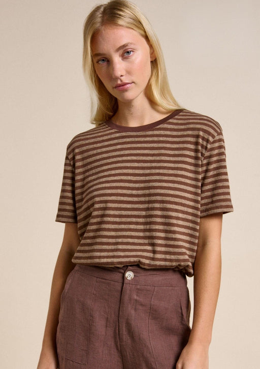 Little Lies Lola Tee - Chocolate Stripe