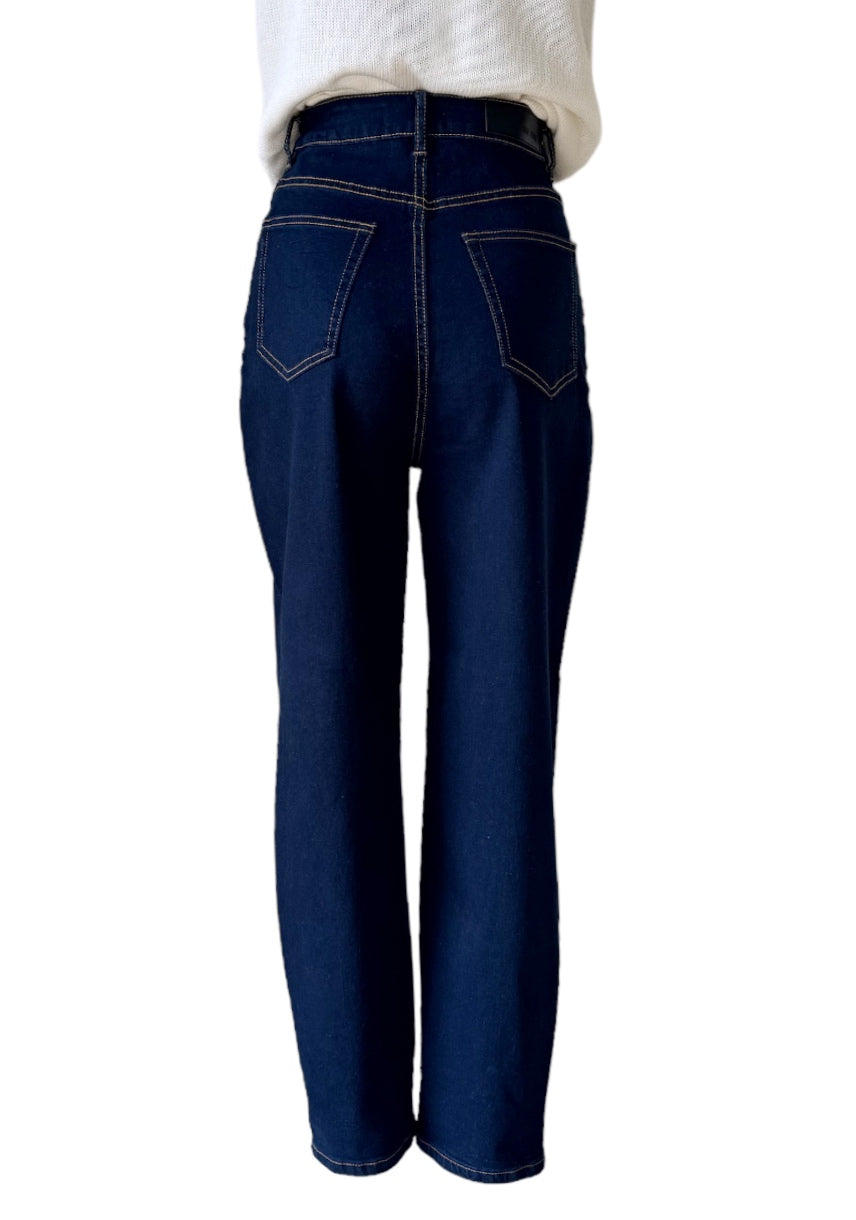 High Rise Mum Jeans - Indigo Dark Denim