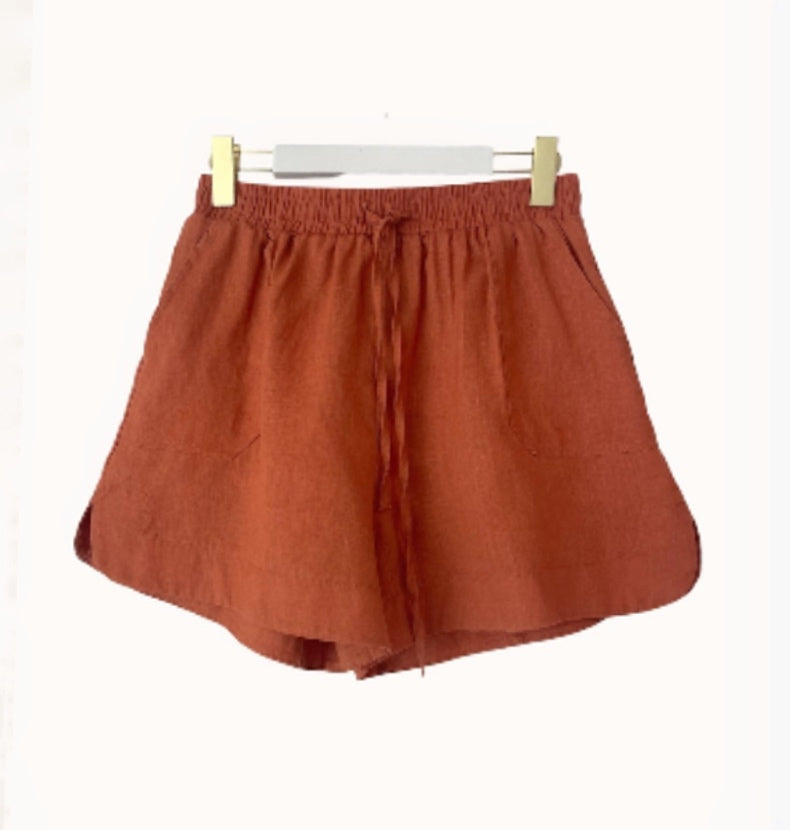 Little Lies Linen Bronte Shorts - light Rust