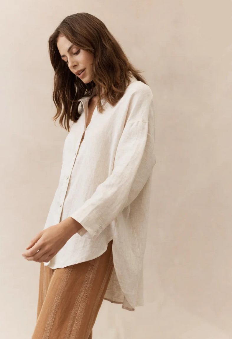 Little Lies Linen Shirt - Natural