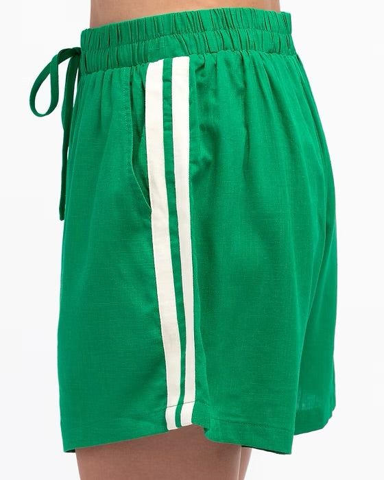Stripe Side detail Shorts - Green