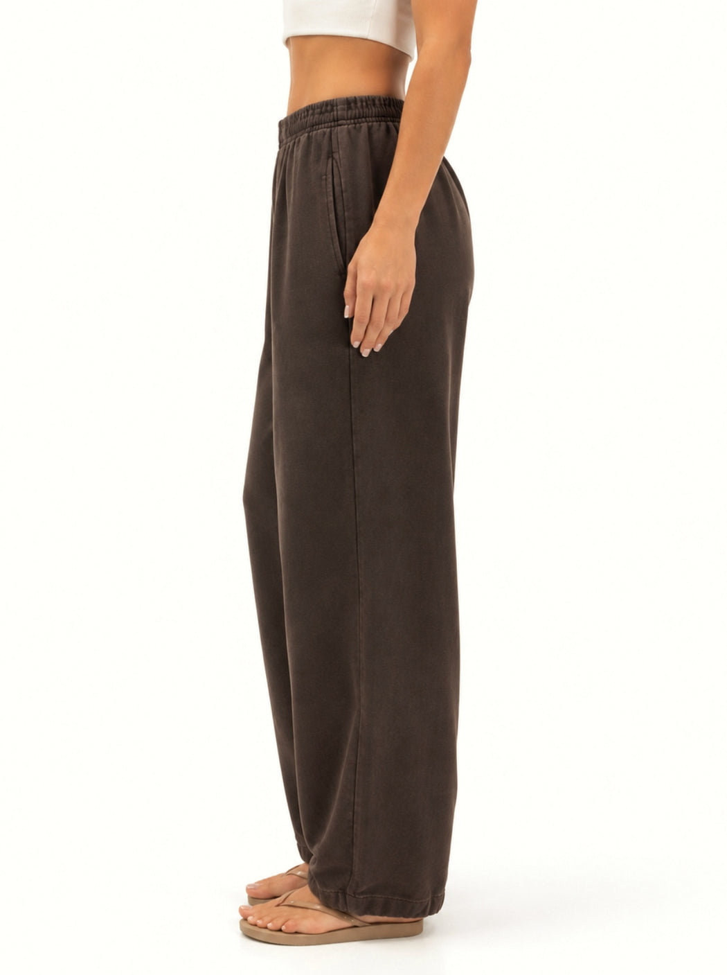 Barrel leg Denim Lounge Pants - Chocolate