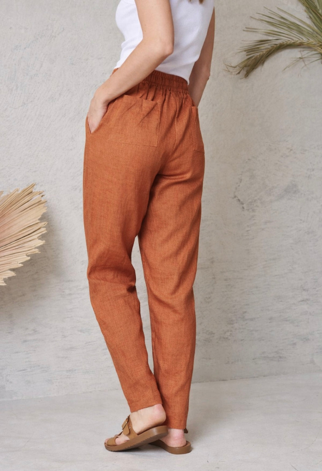 Linen Maya Pants - Rust