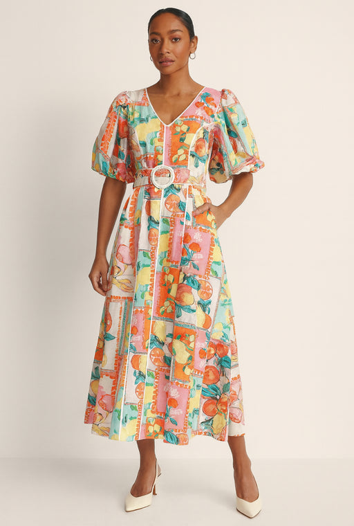Citrus Floral Dress  - Lemon and Floral