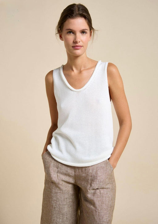 Little Lies Knit Scoop Tank Top - Ivory
