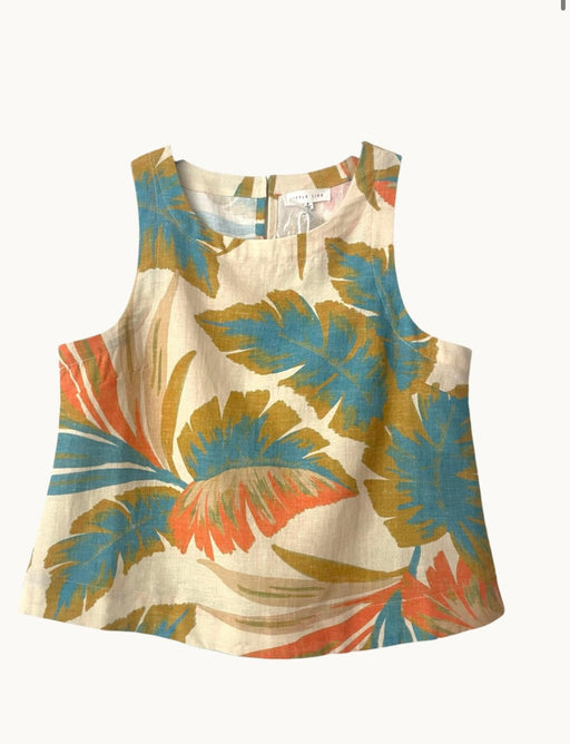 Little Lies Aurora Linen Tank Top - Palm multi