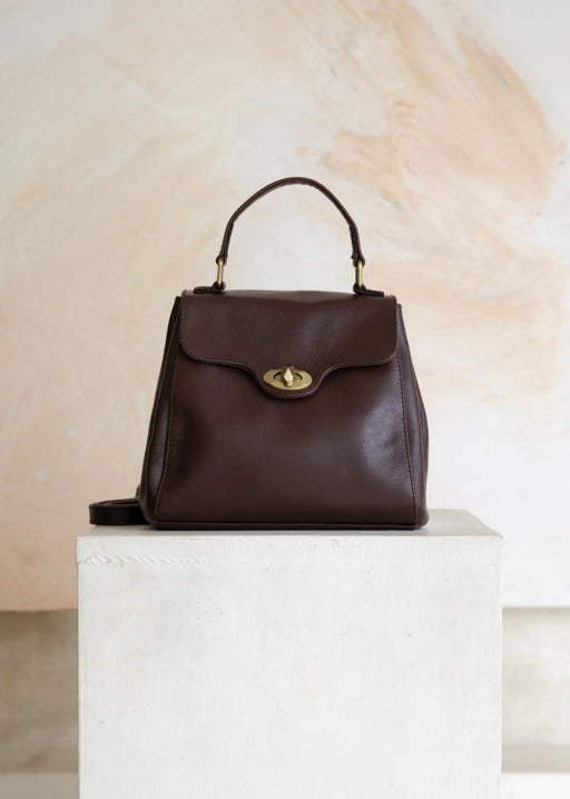 Hobo and Hatch Genuine Leather Verve Vintage Shoulder Bag - Cocoa