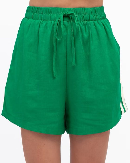 Stripe Side detail Shorts - Green