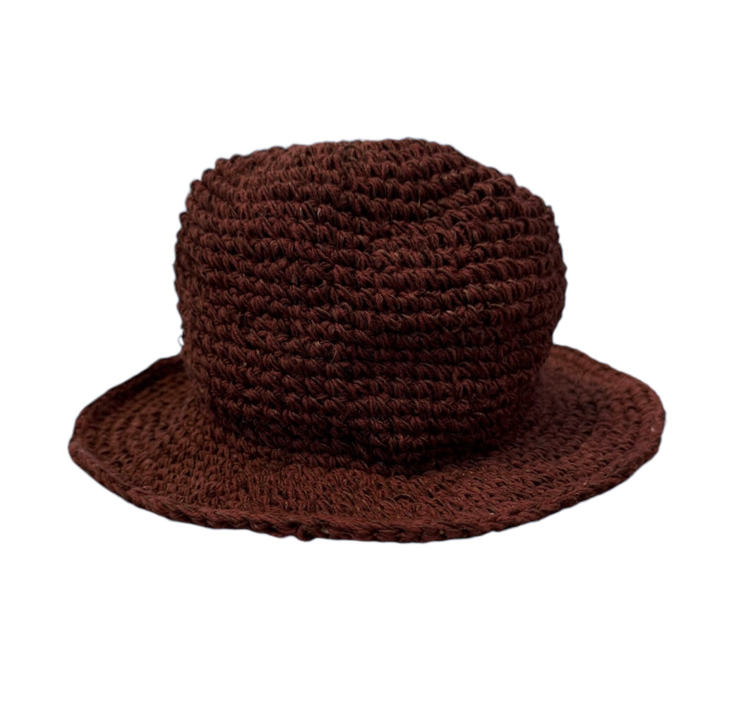 NEW COLOUR Merlot+ Cotton Woven Hat - by hobo & hatch - bucket - Dark Red