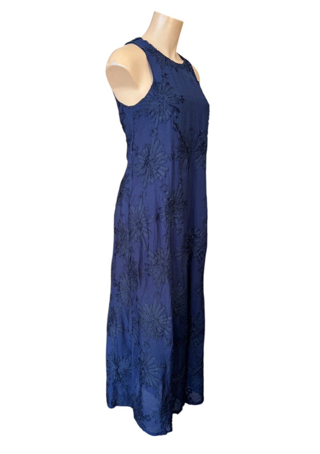 Denise Maxi Dress  - Navy blue textured floral