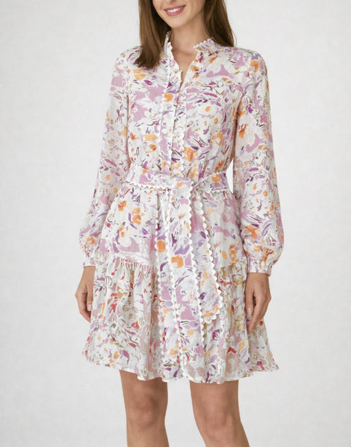 Drop Hem Mini Dress - Multi floral