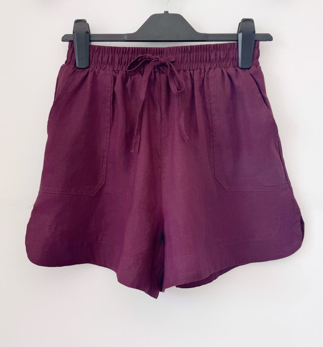 Little Lies Linen Bronte Shorts - Port