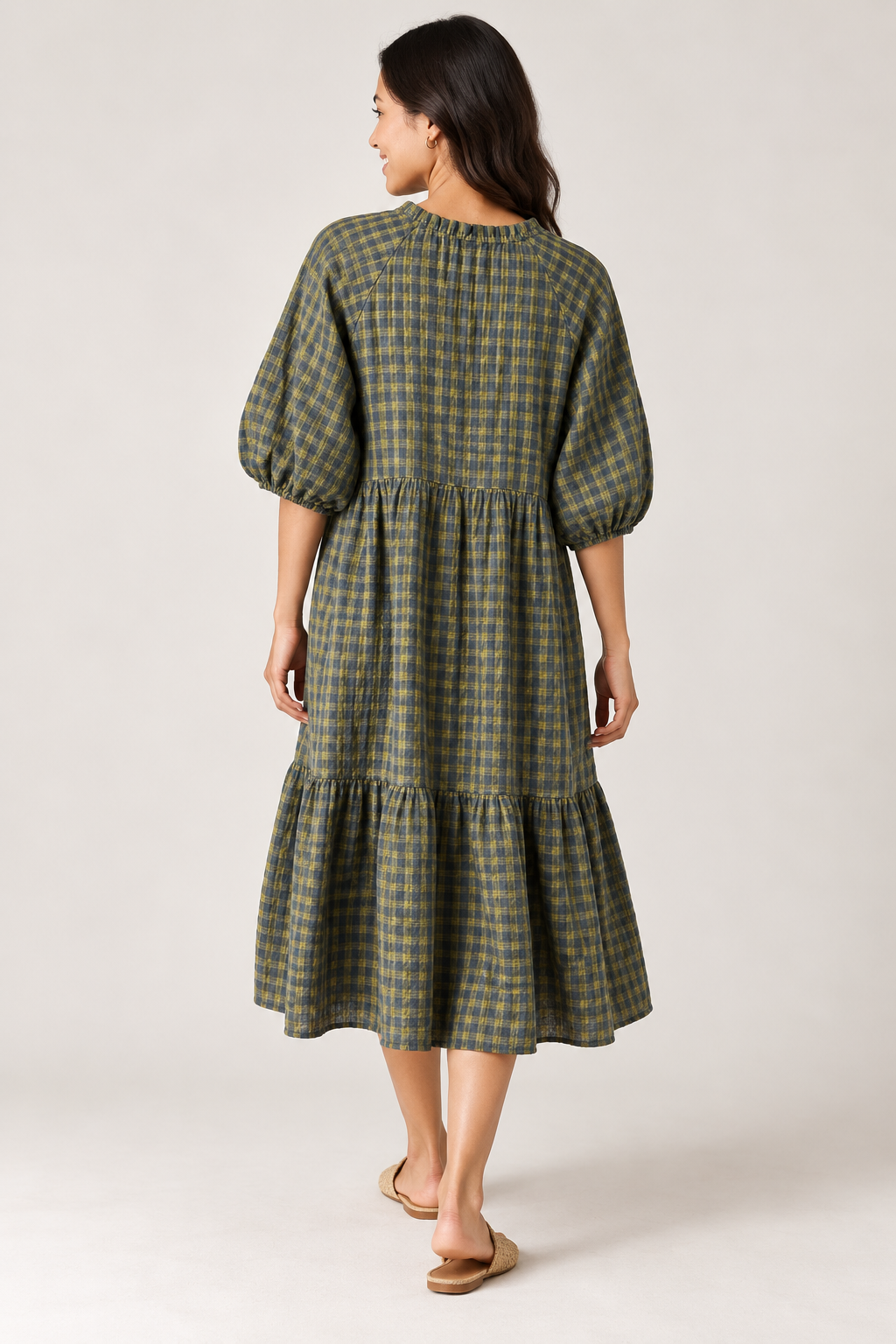 Gingham Maxi Dress -