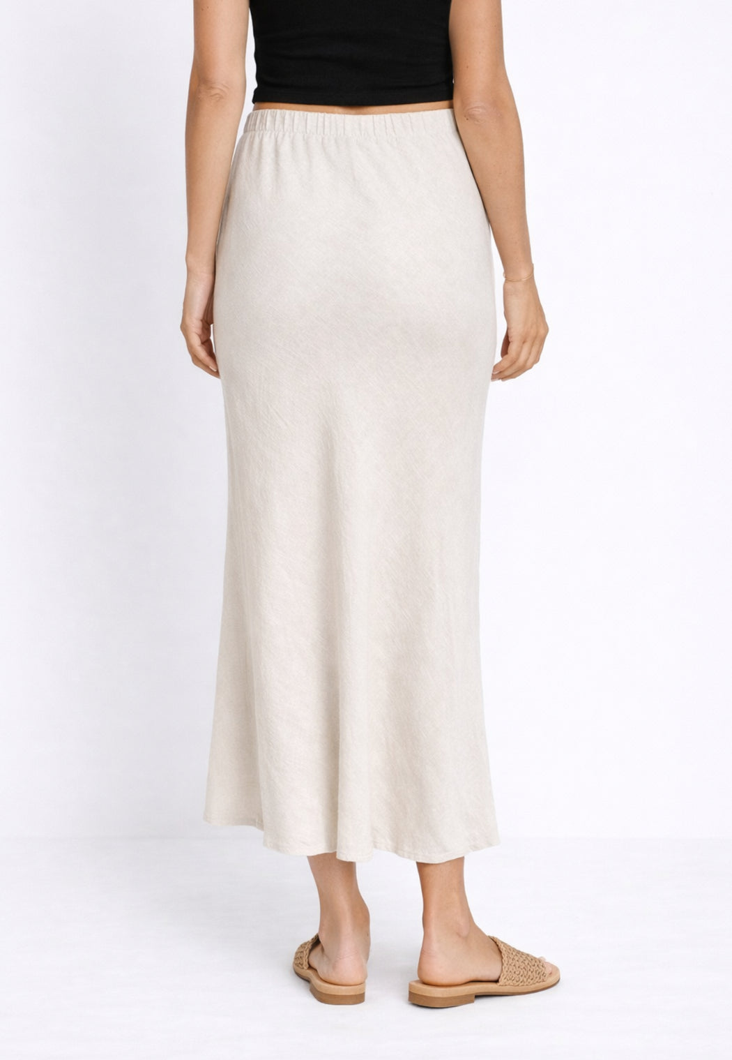 Little lies linen Midi Skirt- natural