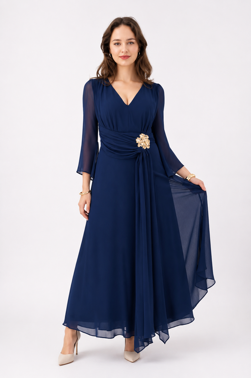 Monica Dress - Navy Blue