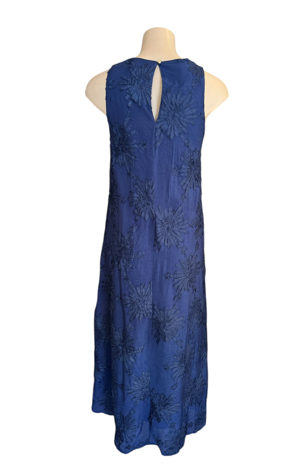 Denise Maxi Dress  - Navy blue textured floral