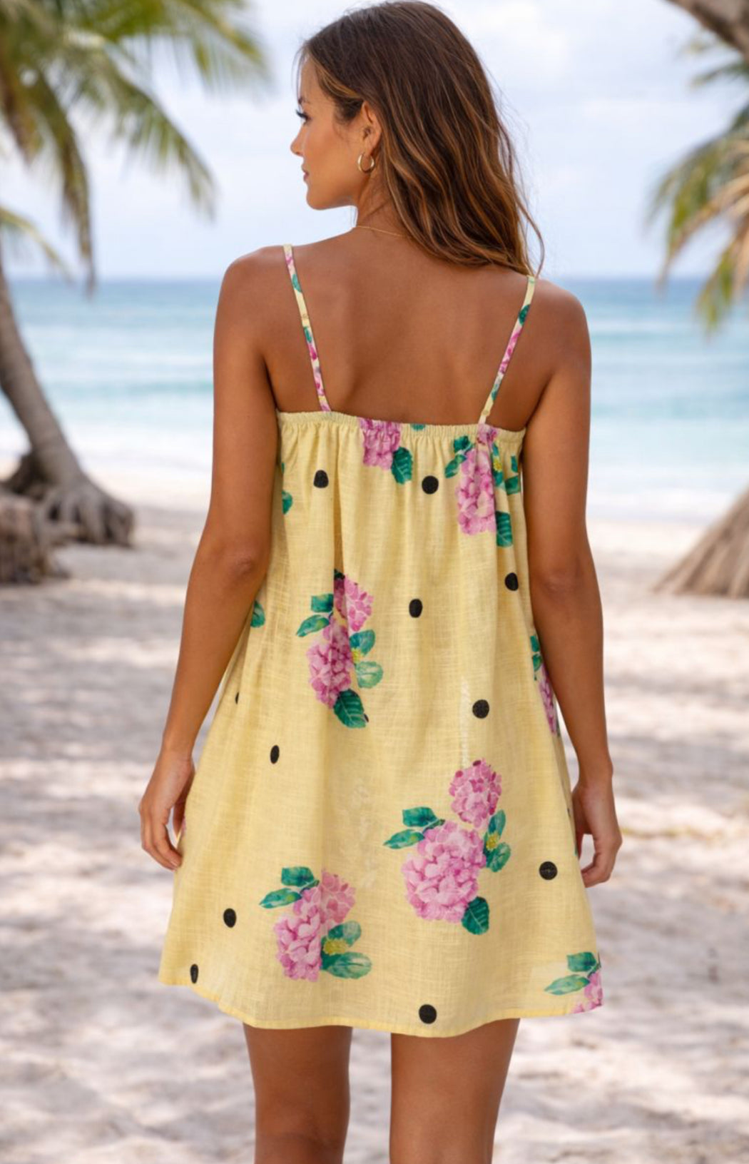 Lemon Mini Dress - Floral & Polka dot