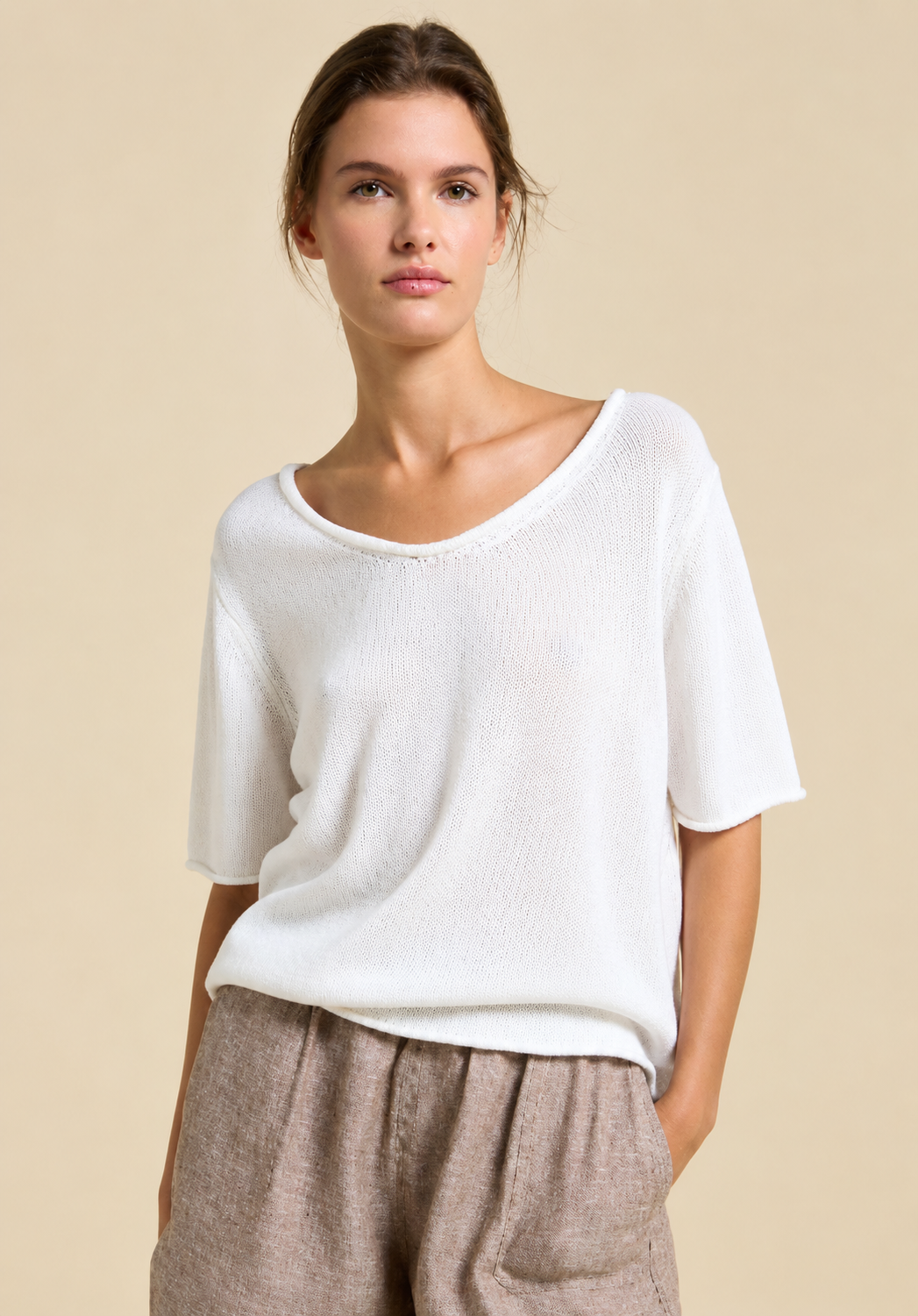 Little Lies Knit Spring Tee - Ivory