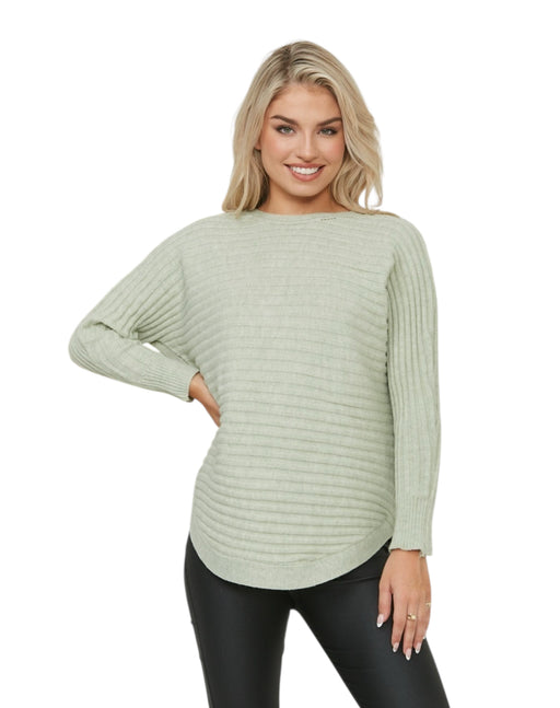 Curve hem Ribbed Knit - Mint