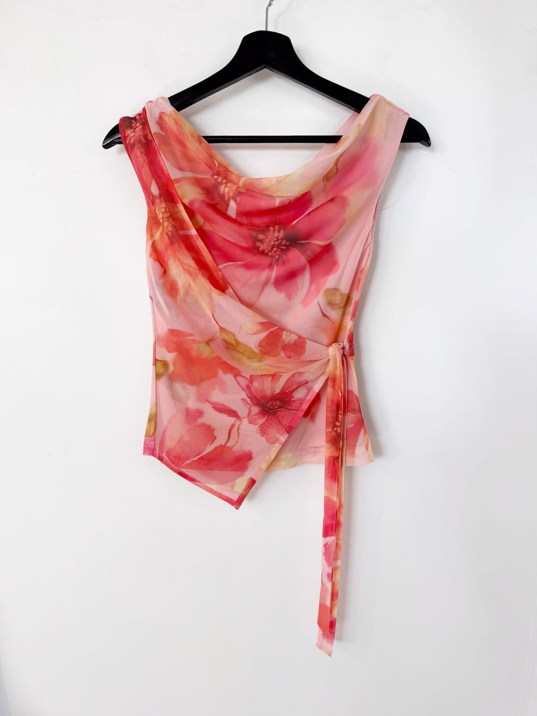Rue Mesh Top - Floral Pink and Yellow