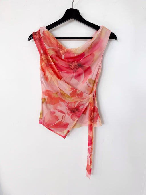 Rue Mesh Top - Floral Pink and Yellow