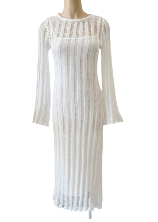 Ellie Knit Maxi Dress - white