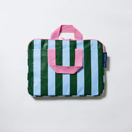 Project Ten Laptop Case - Green Blue stripe