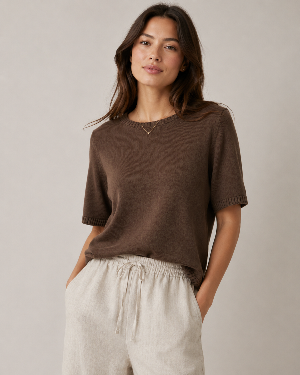Little Lies Rowie Tee - Chocolate