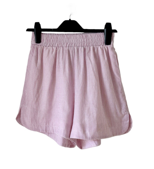 Lounge Stripe Shorts - Pink and White