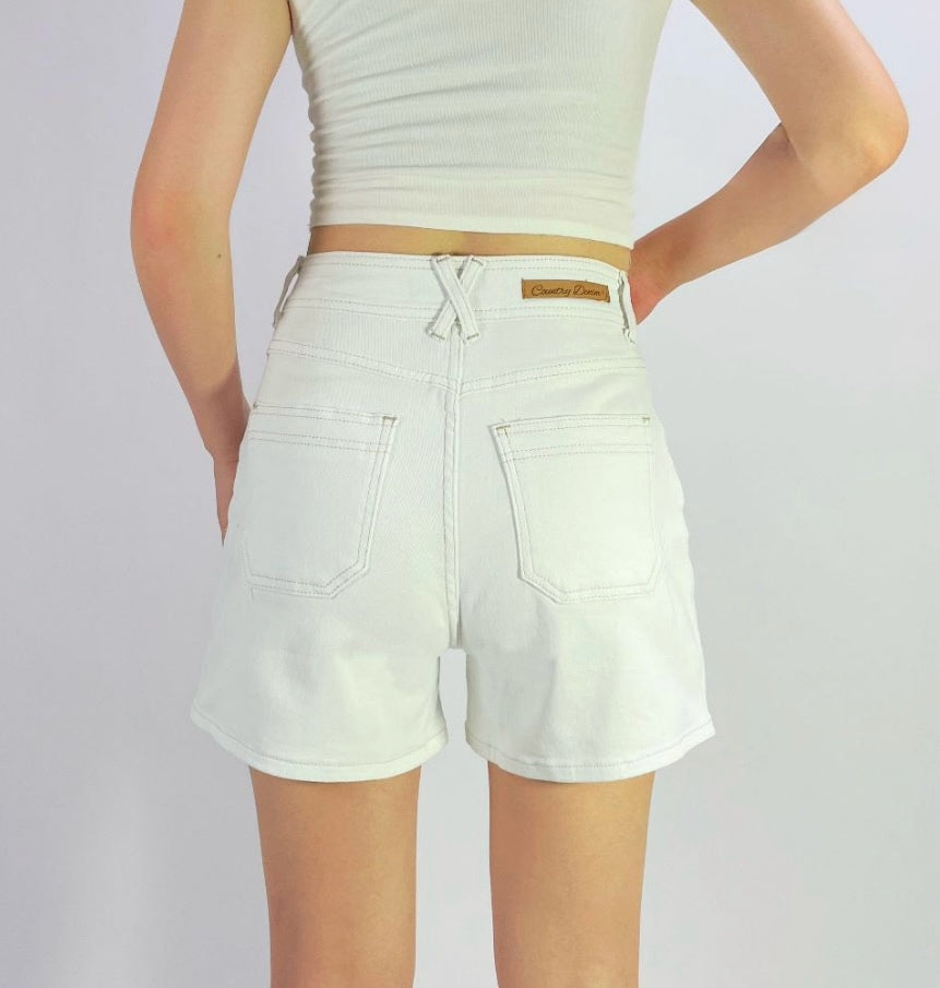NEW STYLE - Denim Shorts - White