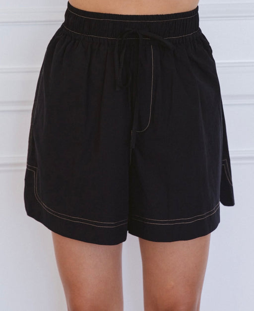 Black Cotton Shorts - Top sold seperately