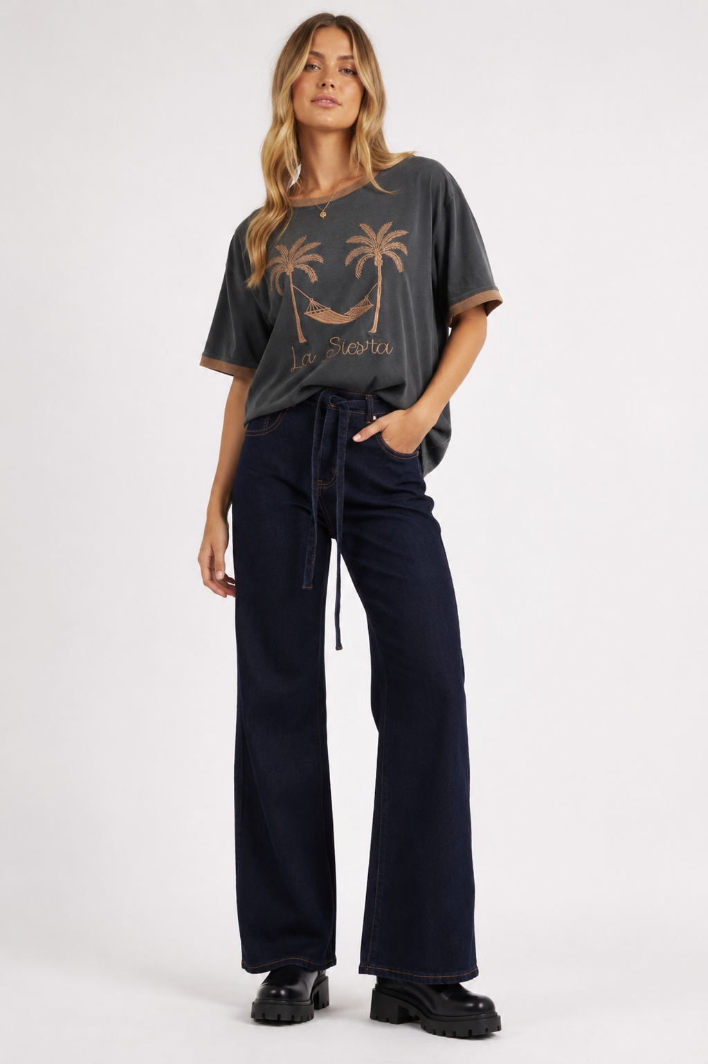 Wide leg Jeans - Dark Blue
