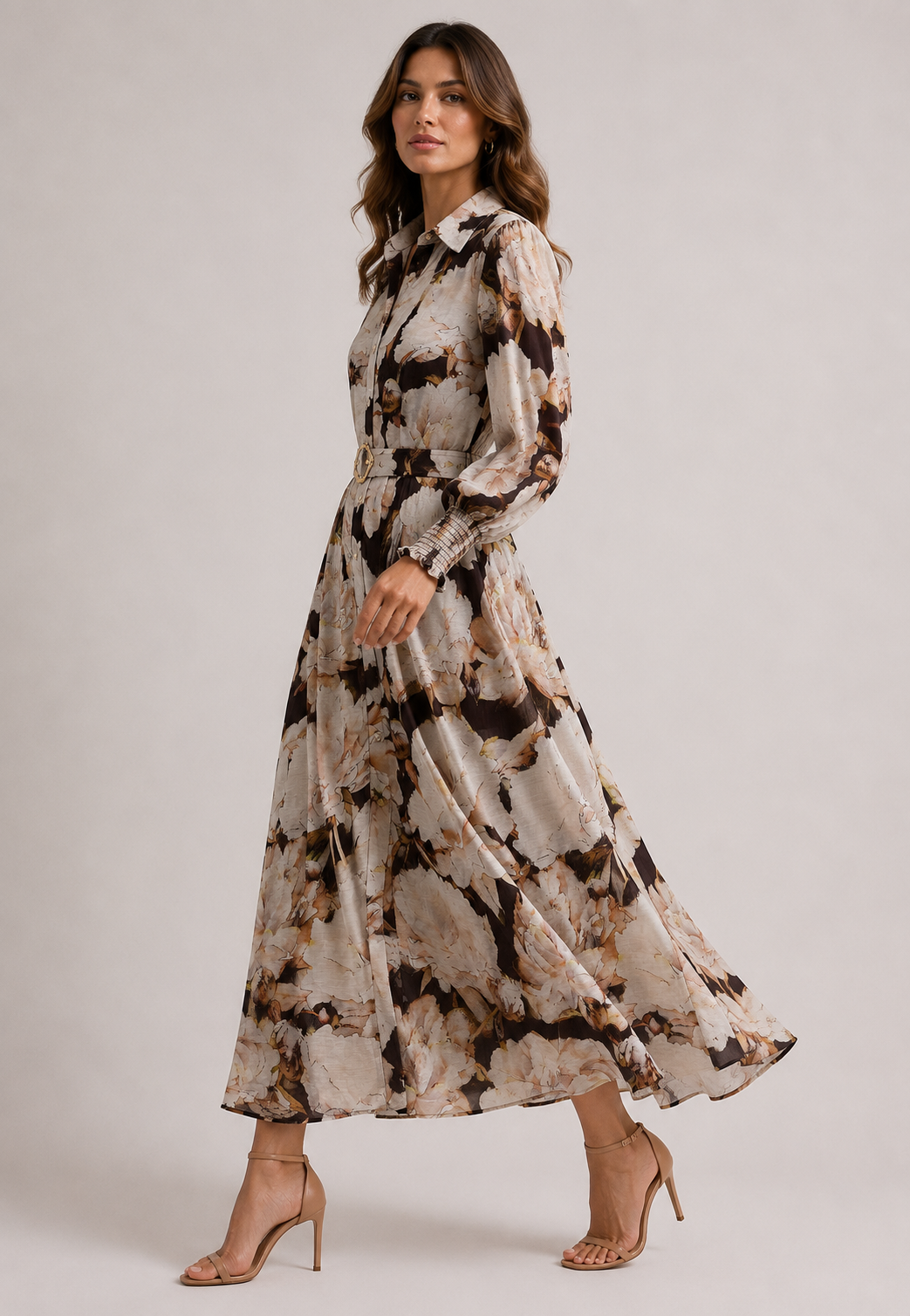 Kara Maxi Dress - Multi brown