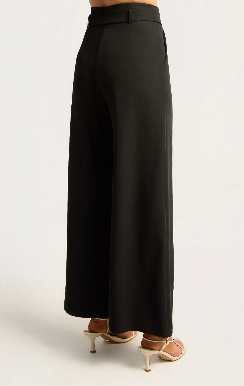 Straight leg Belted Dress Pants - Black