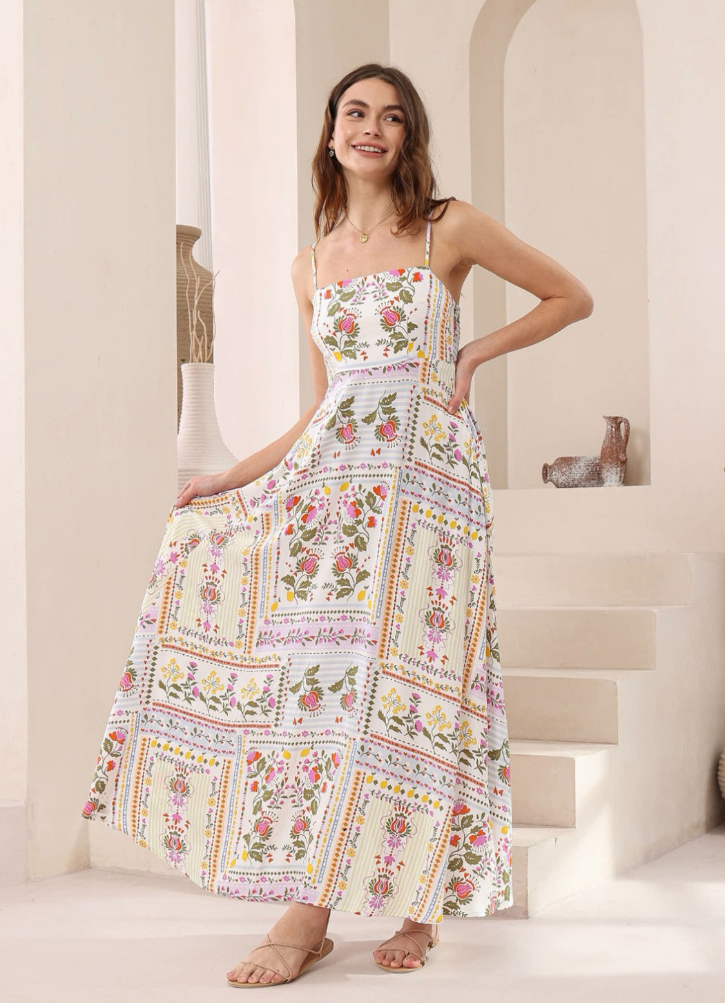 Maxi Dress  - White multi