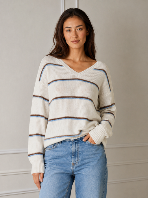 Wool blend Lola stripe Knit - Cream