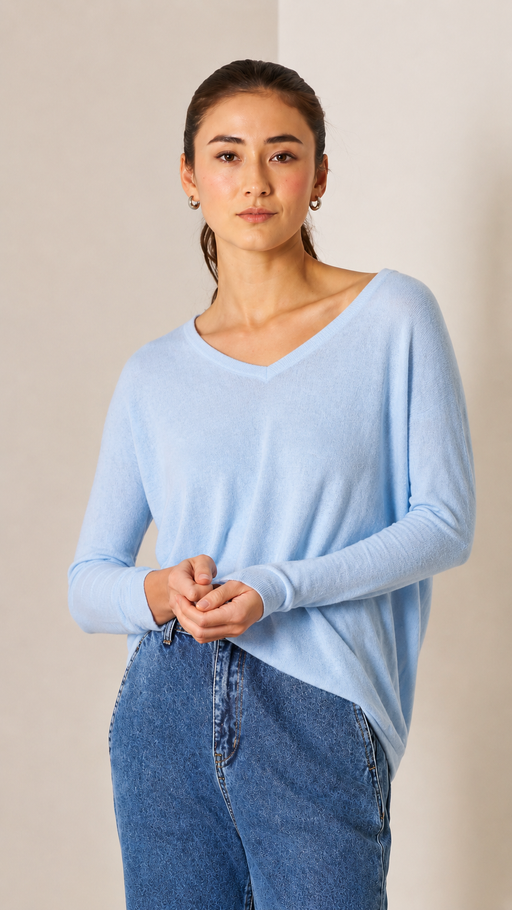 Cashmere Blend Knit - Baby Blue