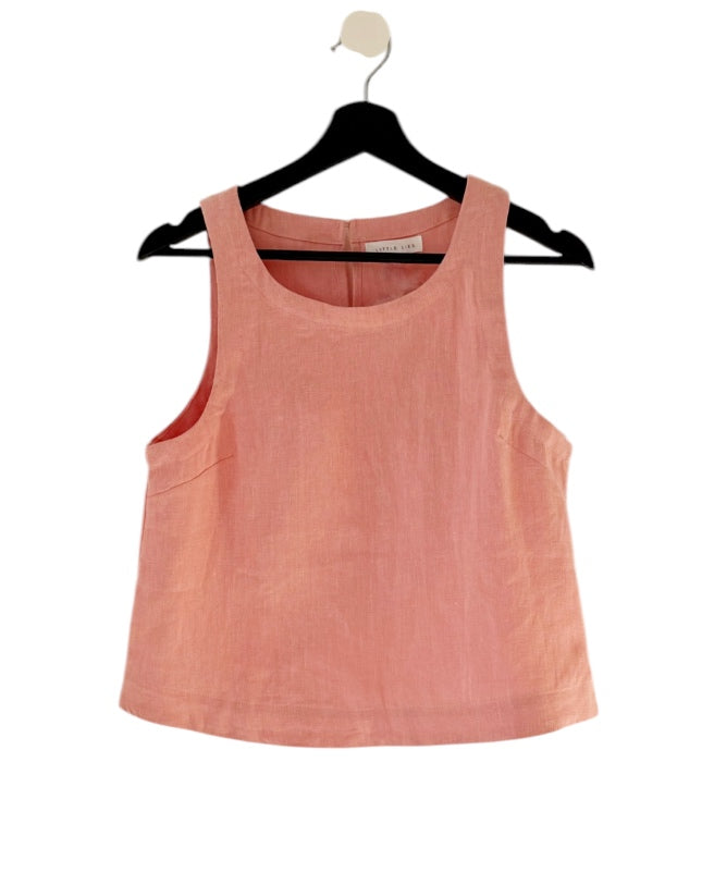 Little Lies Jude Linen Tank Top - Peach