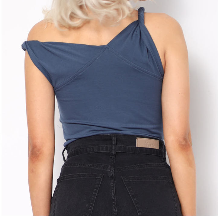 Off Shoulder Top - Slate blue