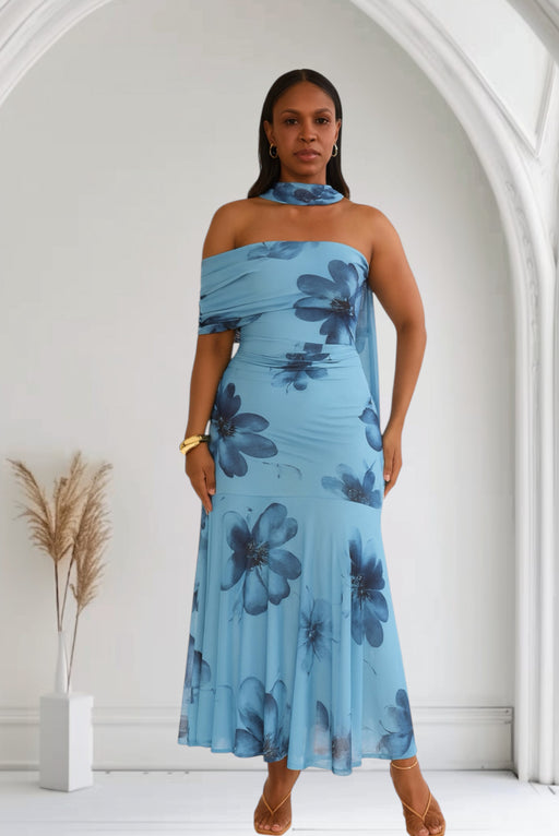 Willow Maxi Dress - Blue floral